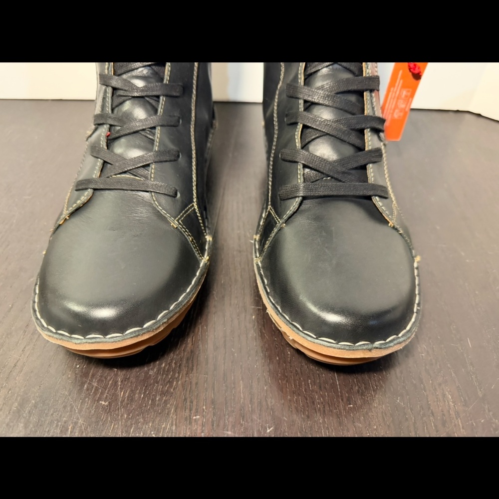 Pikolinos Cazorla Leather Flat Ankle Boots Black/Brown Womans EU 41/US 10-10.5 - Picture 5 of 16